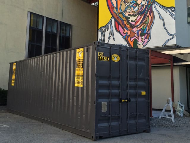 40ft Storage Container in front of art