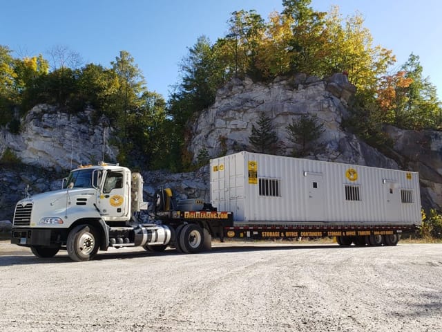 40ft Office Container on delivery truck 40ft Office Container on delivery truck
