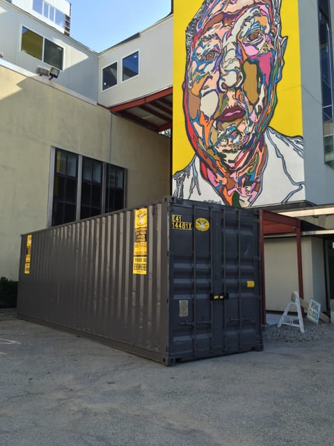 40ft Storage Container in front of art