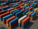 Conex Boxes Stacked At a Port