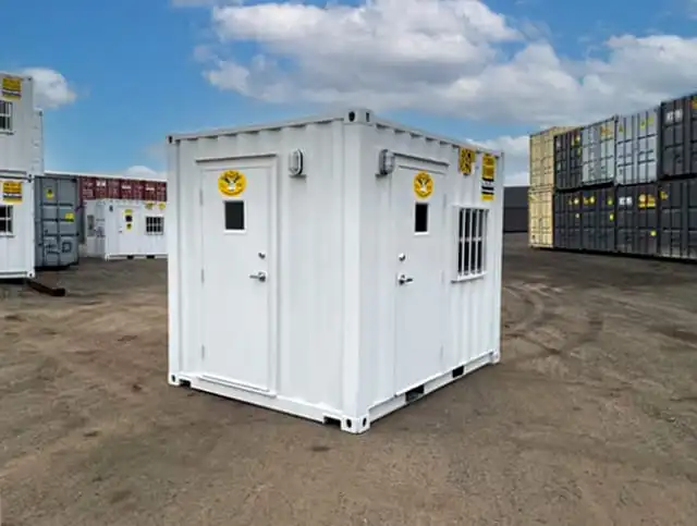Custom 10ft Office Container with 3 doors outside