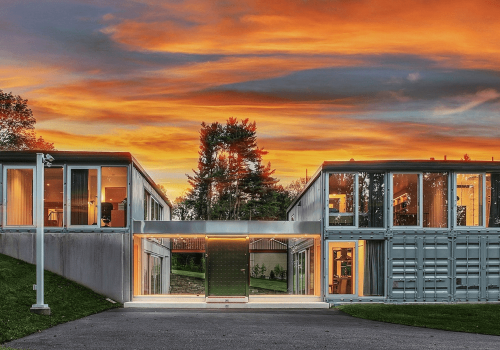 A home built using multiple shipping containers