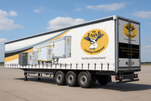 Side curtain semi-traler/dry van with eagle leasing wrap