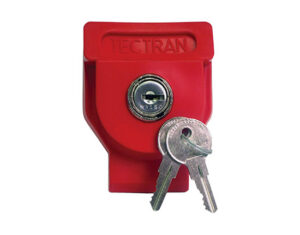 Gladhand lock securing trailer brake lines to prevent unauthorized use.