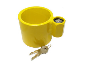 Kingpin lock protecting semi-trailers from coupling and theft.